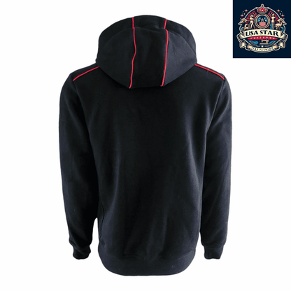 Blk Ospreys Rugby Hoodie - Men's Full Zip, Breathable, Durable Black, Size S - USASTARFASHION