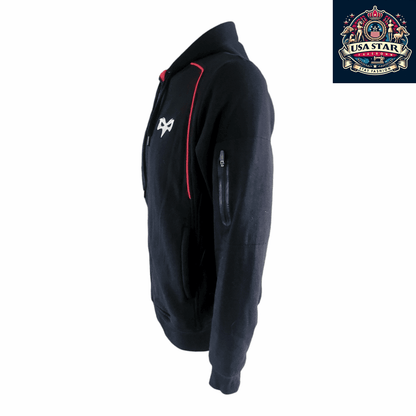 Blk Ospreys Rugby Hoodie - Men's Full Zip, Breathable, Durable Black, Size S - USASTARFASHION