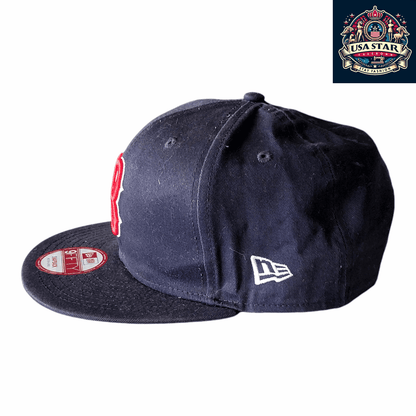 Boston Red Sox Snapback Hat - New Era 9FIFTY - Navy/Red - Adjustable, Durable, Medium - Large - USASTARFASHION