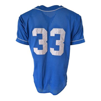 Breakers 33 Blue Mesh Baseball Jersey (Evans Sporting Goods, Size M) - USASTARFASHION