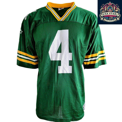 Brett Favre Jersey 4 Green Bay Packers - Size XL, 100% Polyester, Authentic NFL Gear - USASTARFASHION