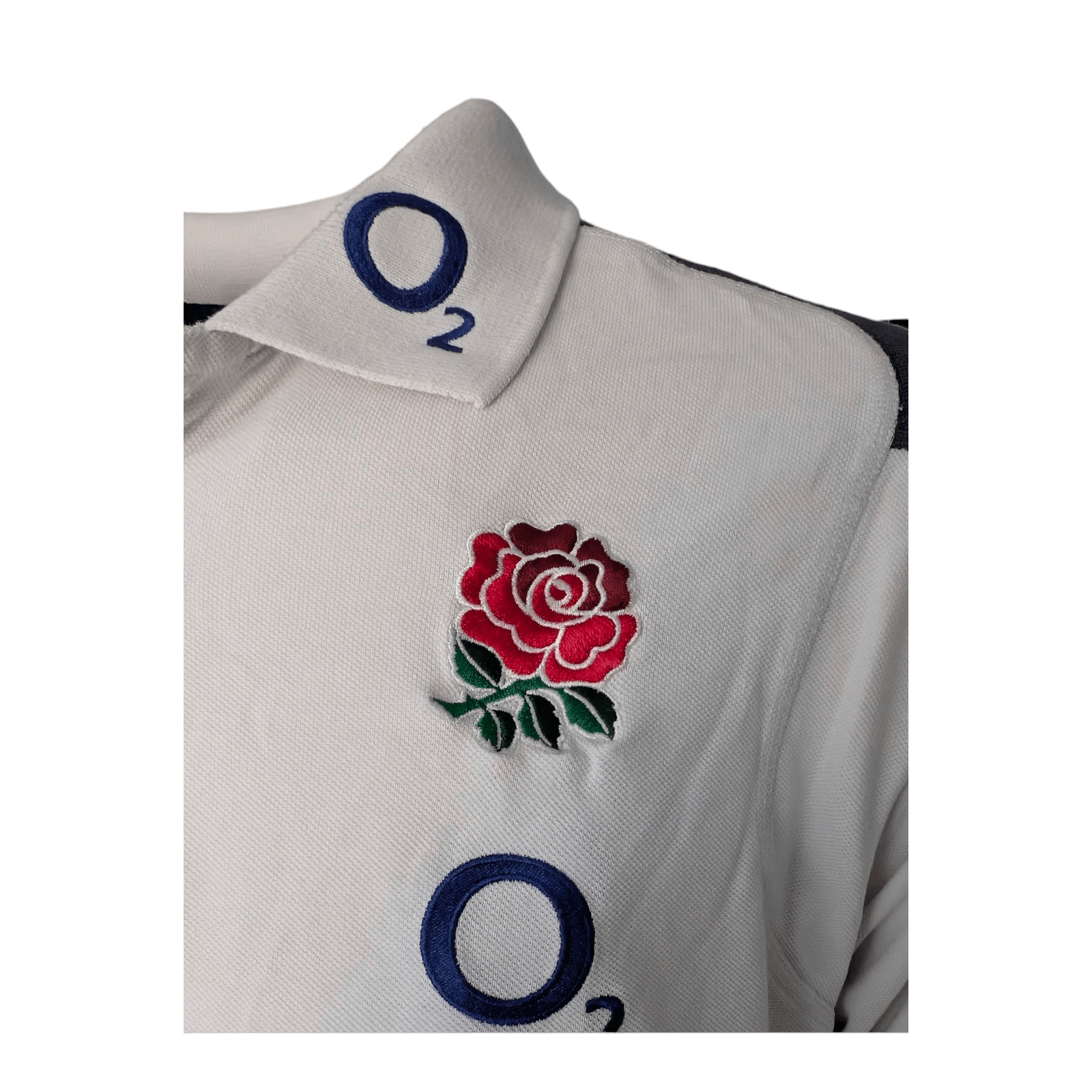 Canterbury England Rugby Polo Shirt 3XL White O2 Sponsor Red Rose Crest Top - USASTARFASHION