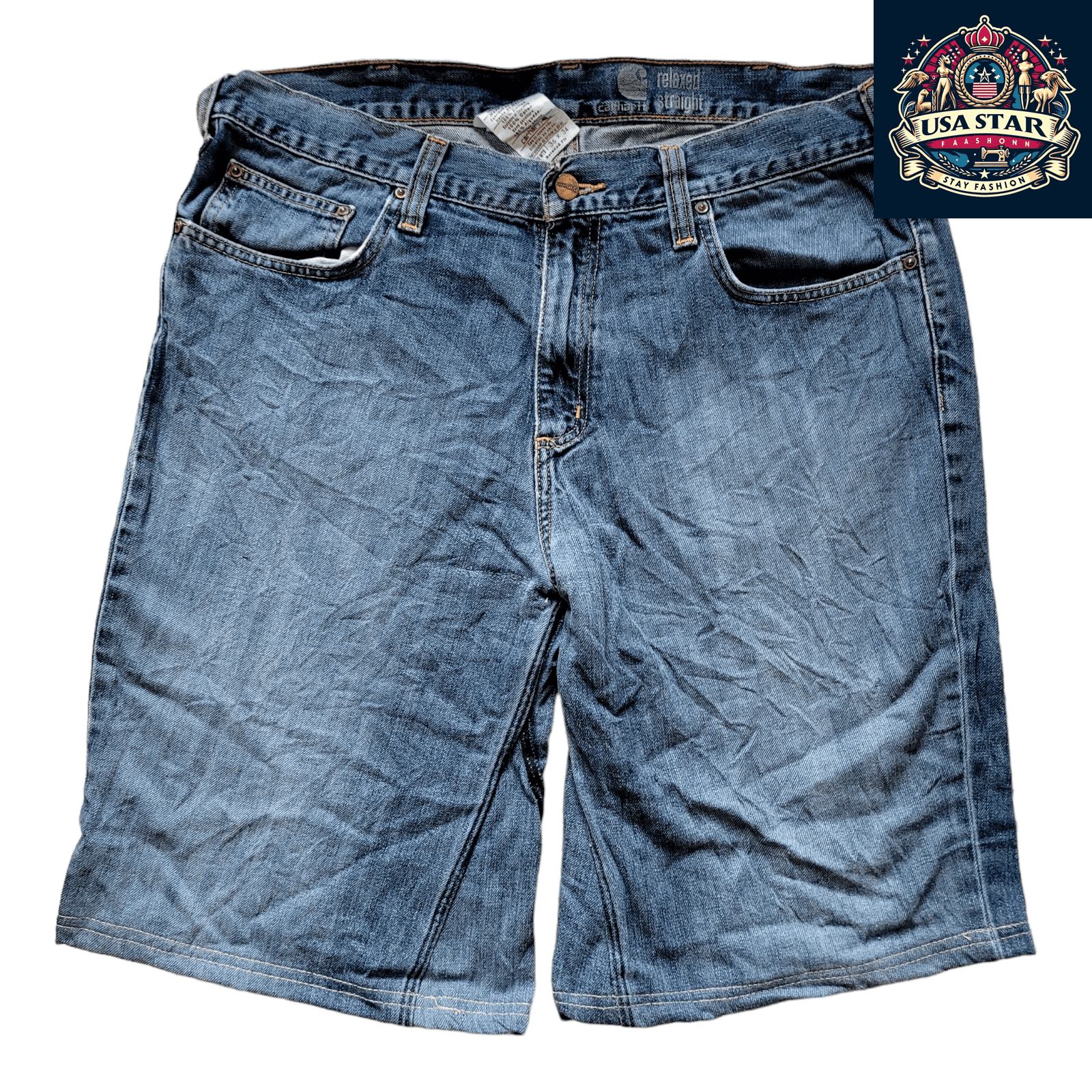 Carhartt Jorts W36 - Durable Relaxed Fit Denim Shorts in Classic Dark Blue for Men - USASTARFASHION