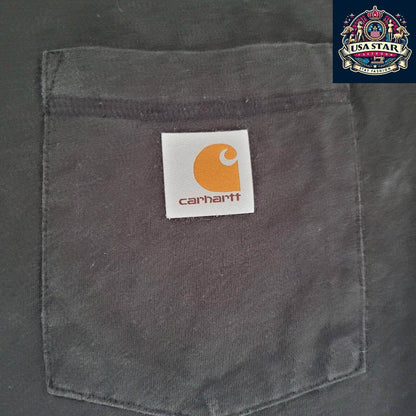 Carhartt Long Sleeve Shirt for Men, Charcoal Relaxed Fit, Durable 60% Cotton Blend, Size M - USASTARFASHION