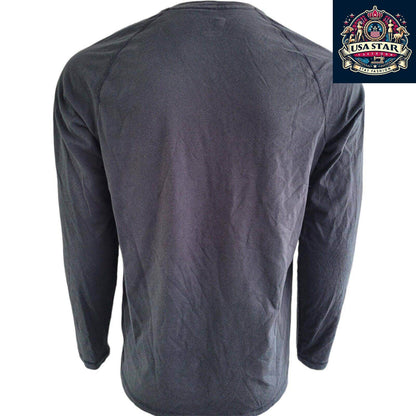 Carhartt Long Sleeve Shirt for Men, Charcoal Relaxed Fit, Durable 60% Cotton Blend, Size M - USASTARFASHION
