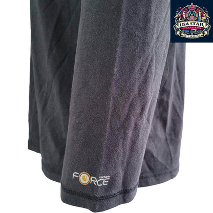 Carhartt Long Sleeve Shirt for Men, Charcoal Relaxed Fit, Durable 60% Cotton Blend, Size M - USASTARFASHION