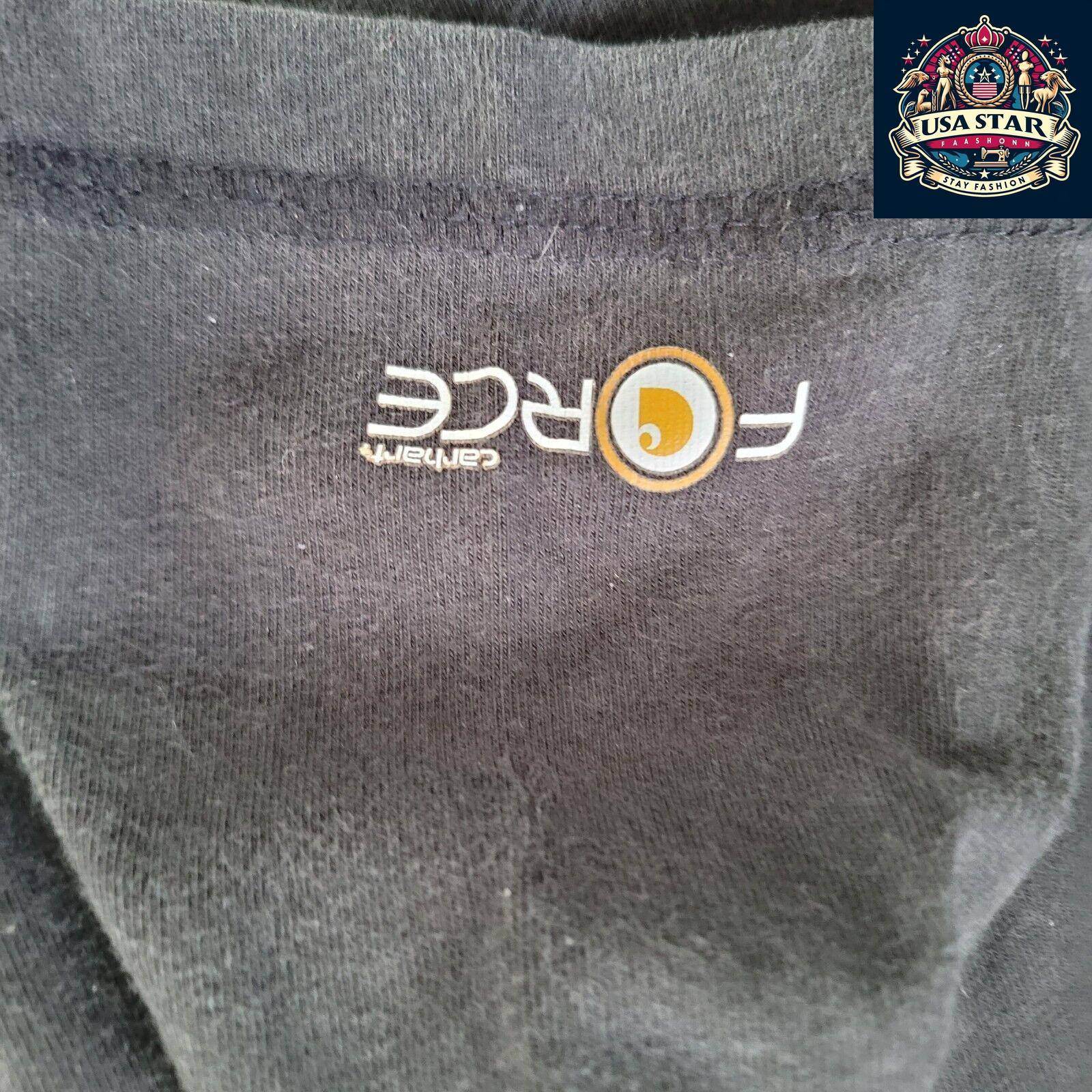 Carhartt Long Sleeve Shirt for Men, Charcoal Relaxed Fit, Durable 60% Cotton Blend, Size M - USASTARFASHION