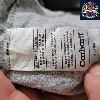 Carhartt Short Sleeve Shirt XL - Soft Gray Cotton Blend, Breathable Comfort, Iconic Logo - USASTARFASHION