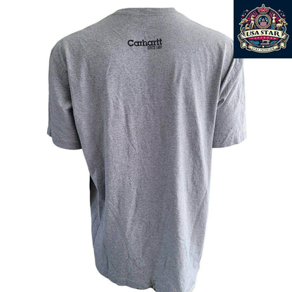Carhartt Short Sleeve Shirt XL - Soft Gray Cotton Blend, Breathable Comfort, Iconic Logo - USASTARFASHION