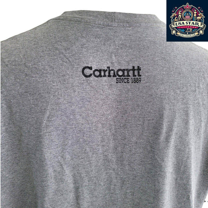 Carhartt Short Sleeve Shirt XL - Soft Gray Cotton Blend, Breathable Comfort, Iconic Logo - USASTARFASHION