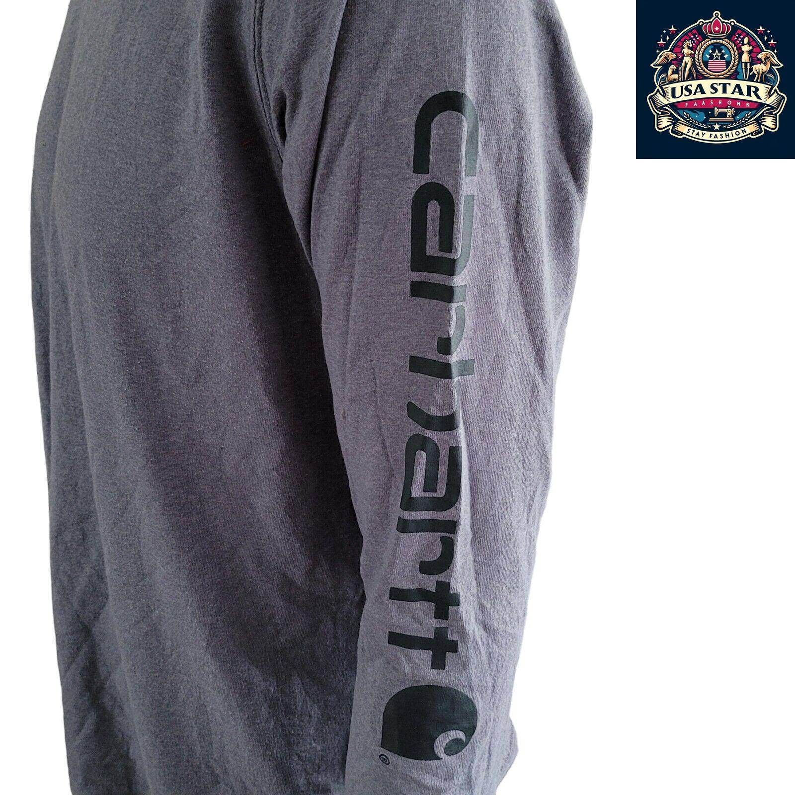 Carhartt Youth Long Sleeve T-Shirt Gray XL (16 - 18) - Soft, Durable Crew Neck for Everyday Wear - USASTARFASHION
