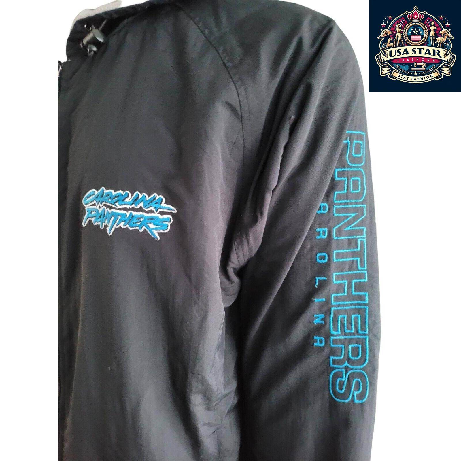 Carolina Panthers Jacket – Stylish 2 - In - 1 Reversible Design With Pockets, Size L - USASTARFASHION