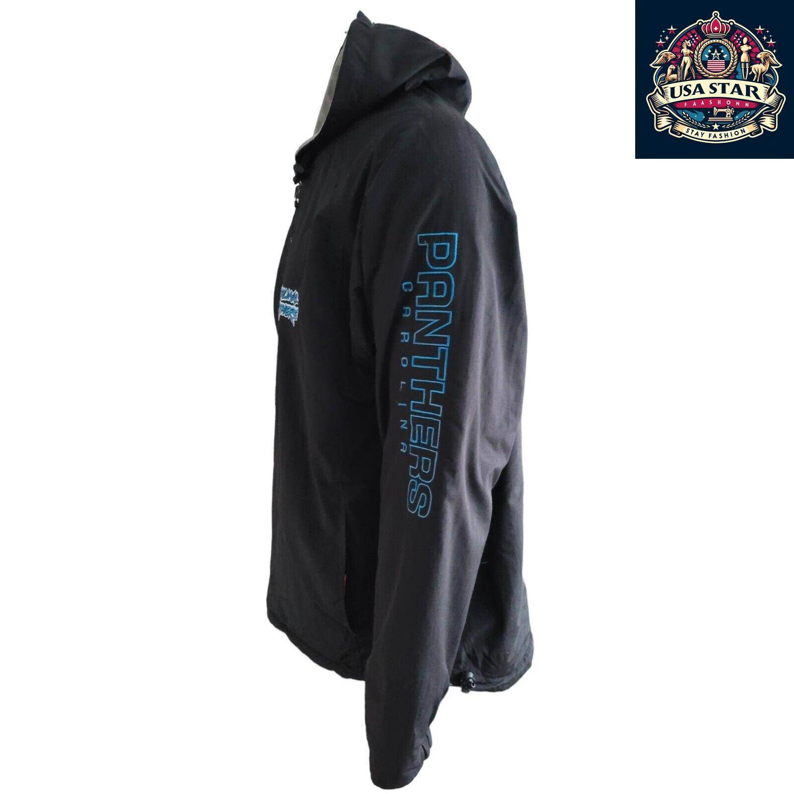 Carolina Panthers Jacket – Stylish 2 - In - 1 Reversible Design With Pockets, Size L - USASTARFASHION