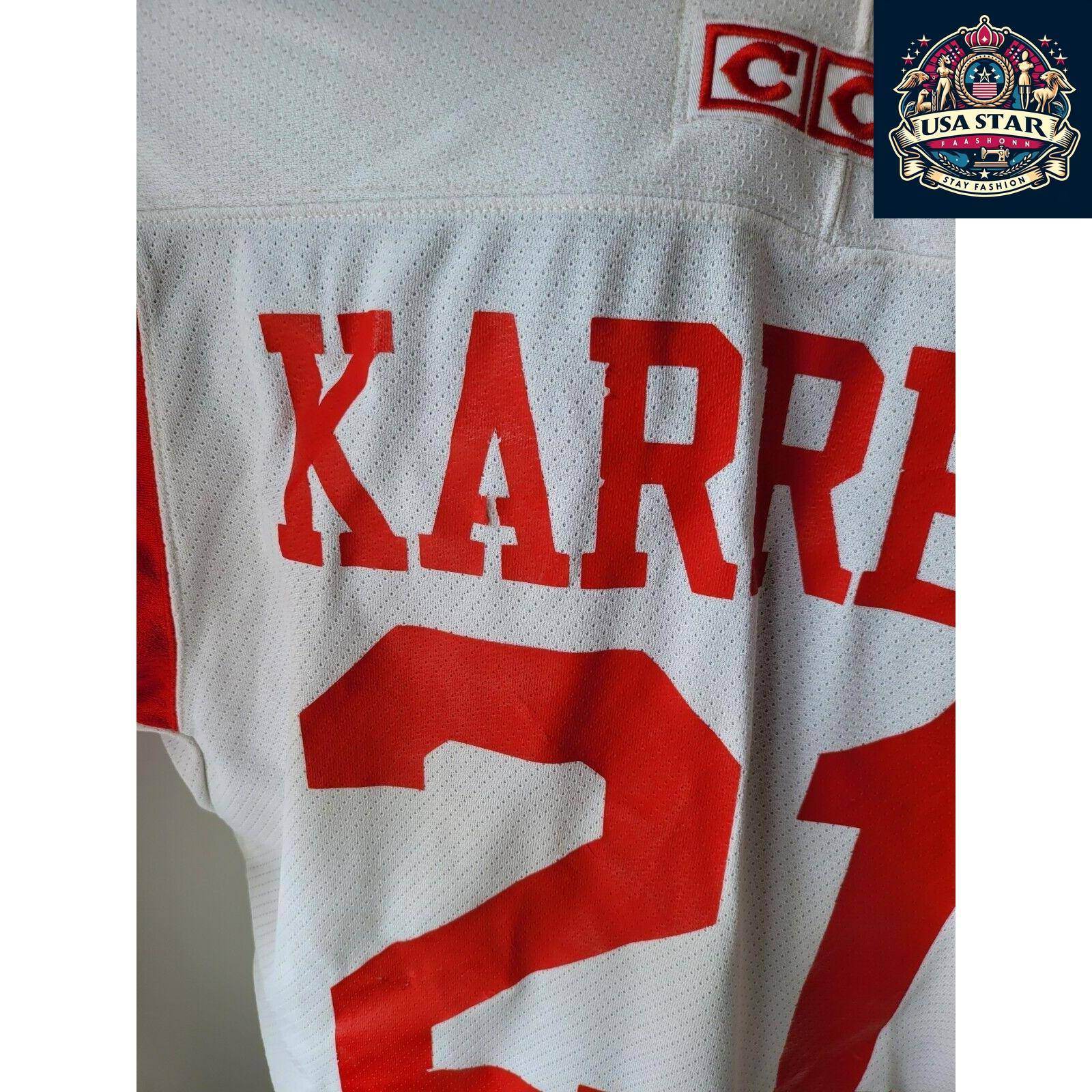 CCM NHL Red Wings Jersey 21 KARRERA, Medium, Breathable Fabric, Authentic Team Colors - USASTARFASHION
