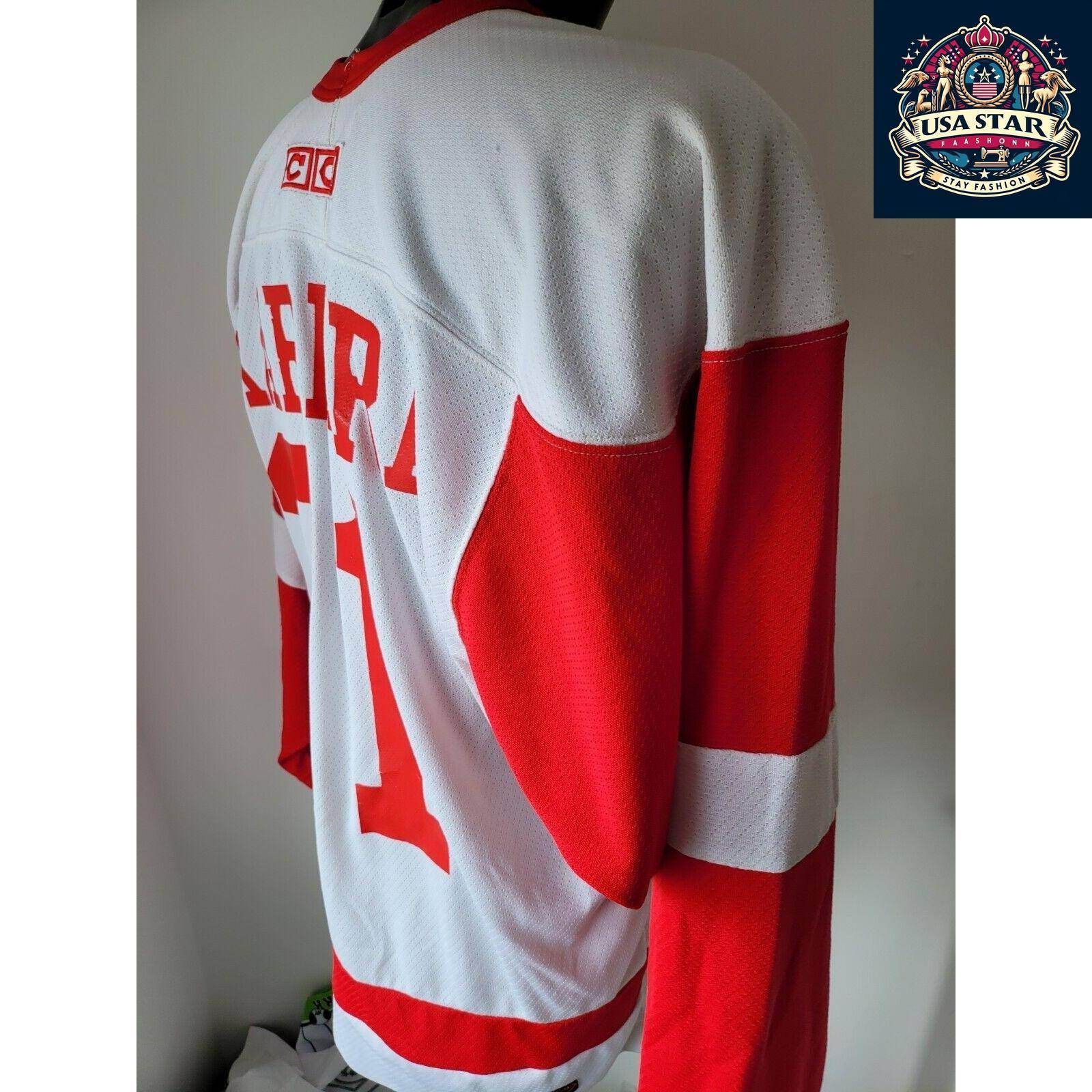 CCM NHL Red Wings Jersey 21 KARRERA, Medium, Breathable Fabric, Authentic Team Colors - USASTARFASHION