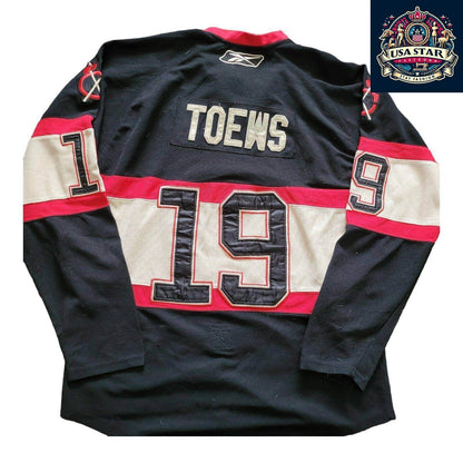 CCM Reebok NHL Chicago Blackhawks Jonathan Toews 19 Jersey Size 54 (L) - Stylish Black Design - USASTARFASHION