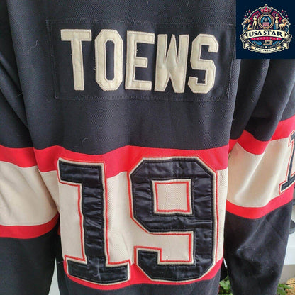 CCM Reebok NHL Chicago Blackhawks Jonathan Toews 19 Jersey Size 54 (L) - Stylish Black Design - USASTARFASHION