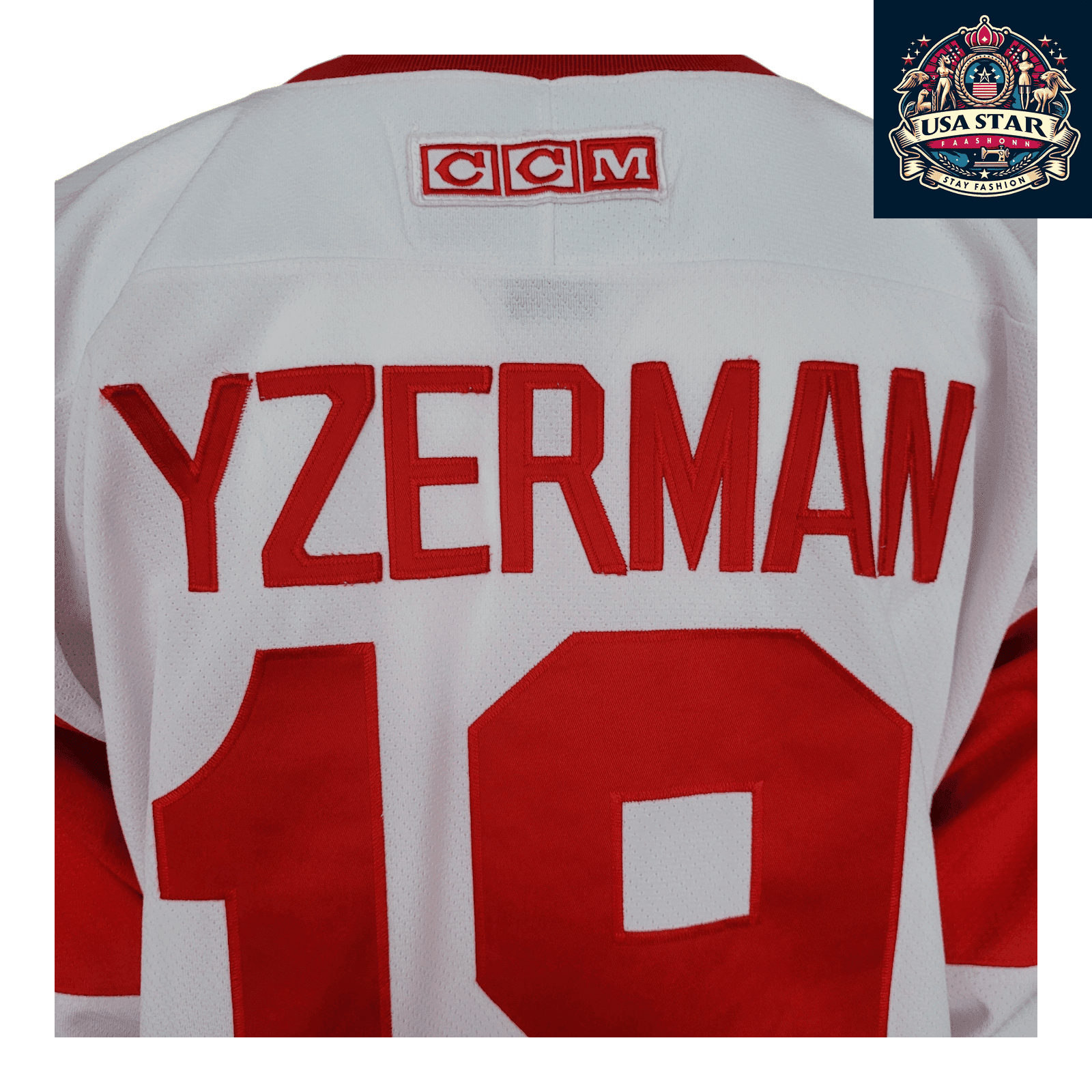 CCM Steve Yzerman 19 Detroit Red Wings Jersey for Adults - Official NHL Merchandise, Size M - USASTARFASHION