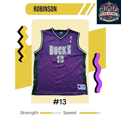 Champion Authentic Vintage Milwaukee Bucks Jersey 13 Robinson Youth XL, Durable & Stylish - USASTARFASHION