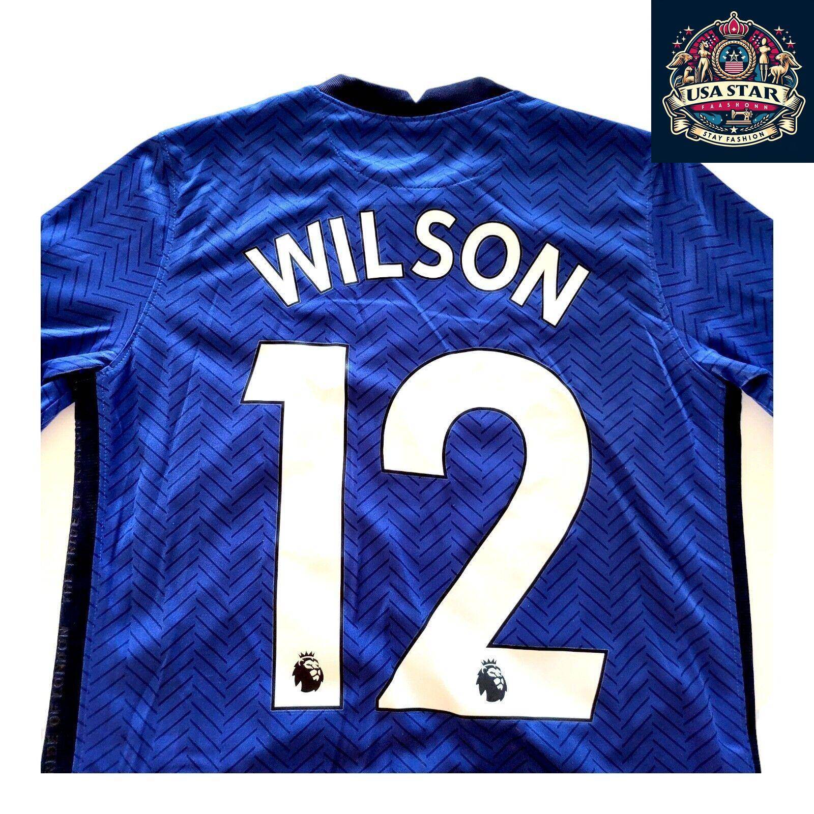 Chelsea FC Youth Home Jersey 2020/21 - Nike Dri - FIT - Personalized WILSON 12, Size L - USASTARFASHION