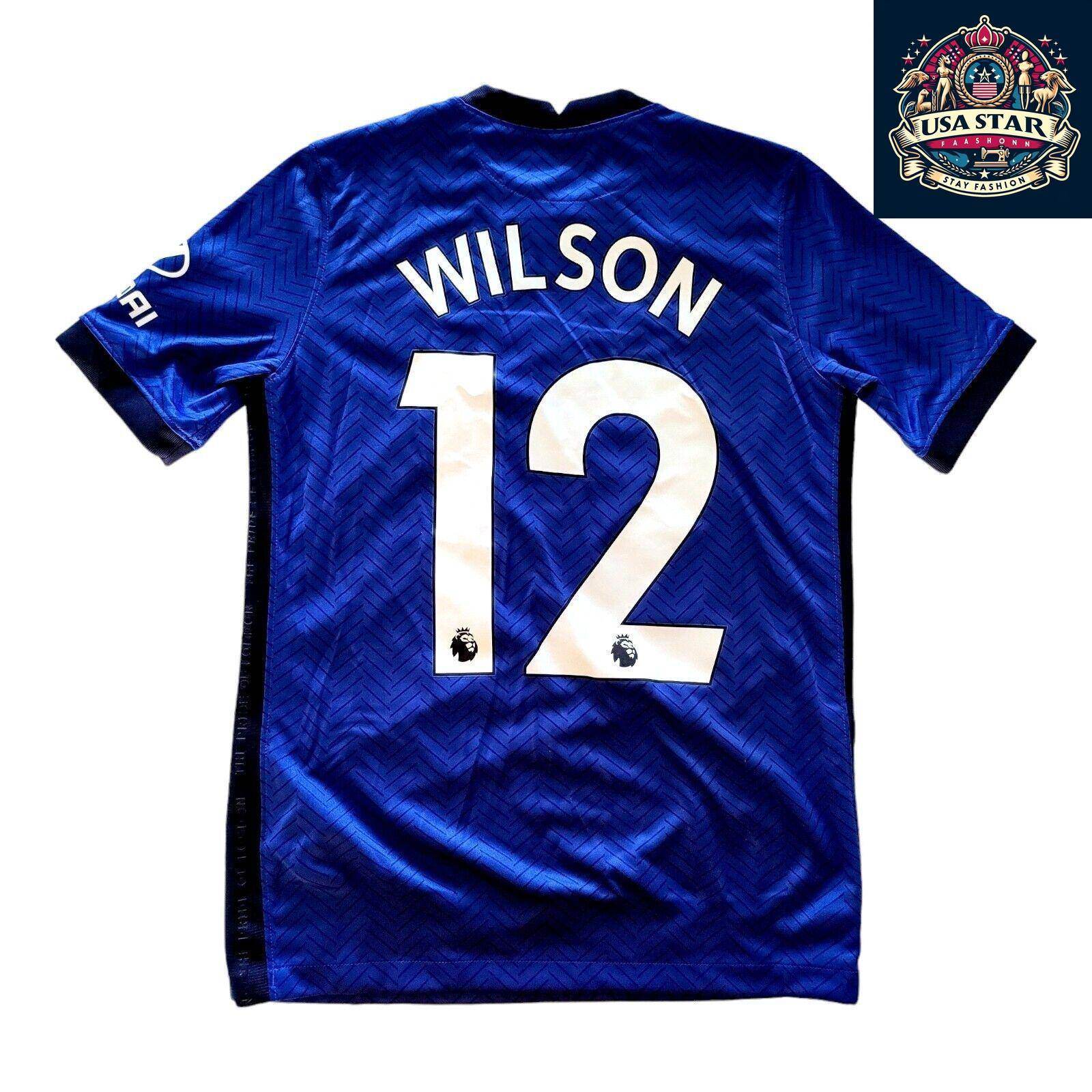 Chelsea FC Youth Home Jersey 2020/21 - Nike Dri - FIT - Personalized WILSON 12, Size L - USASTARFASHION