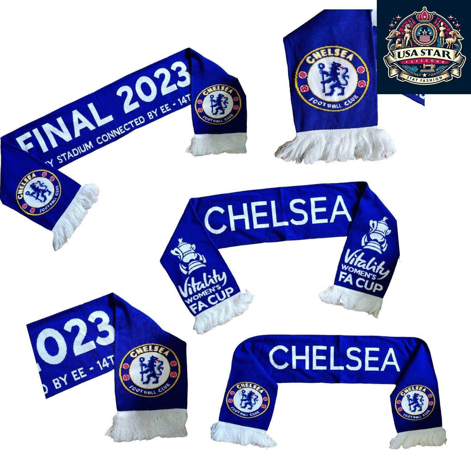 Chelsea Women's FC Scarf - Double - Sided Official Merchandise for Cup Final 2023, Stylish Fan Accessory - USASTARFASHION