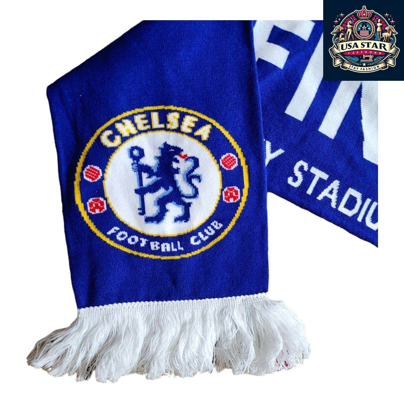 Chelsea Women's FC Scarf - Double - Sided Official Merchandise for Cup Final 2023, Stylish Fan Accessory - USASTARFASHION