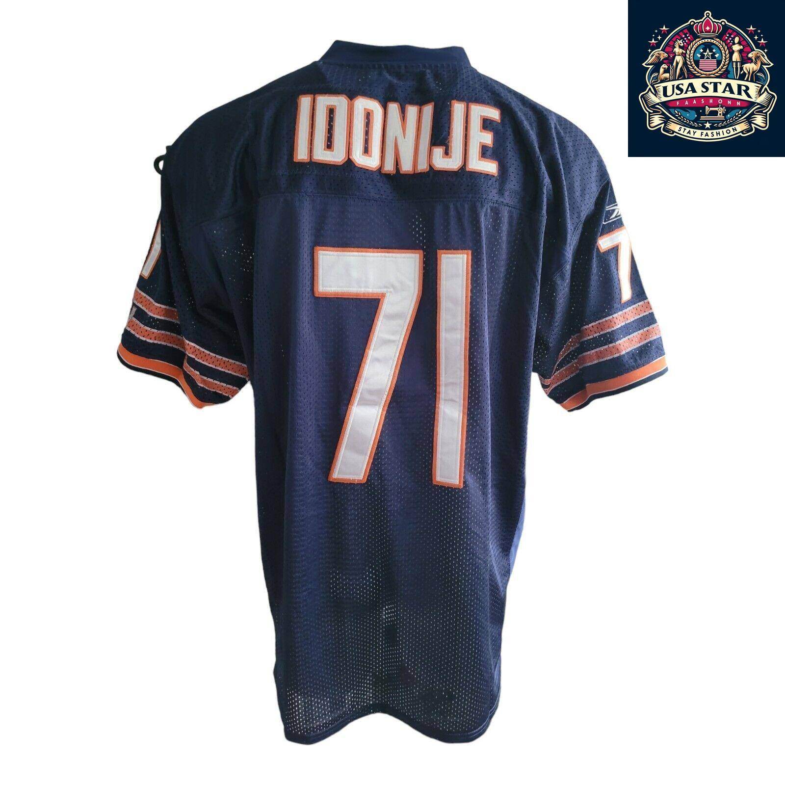 Chicago Bears Jersey 71 Idonije by Reebok Size 54 XL - Official Team Colors, Quality Fabric - USASTARFASHION