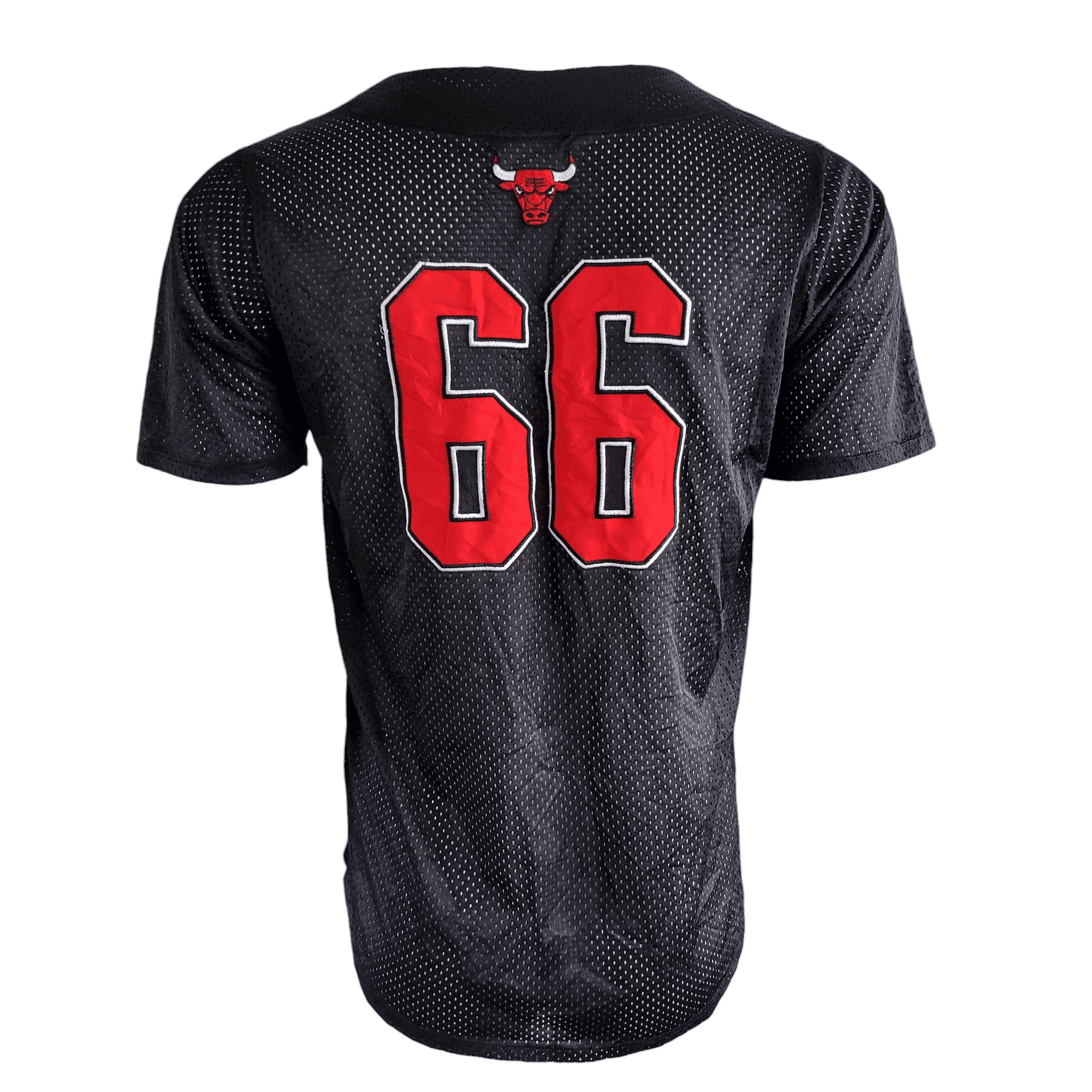 Chicago Bulls Jersey 66, Medium, Black Mesh, Used, Authentic NBA Fan Apparel - USASTARFASHION