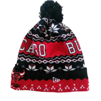 Chicago Bulls New Era Hardwood Classics Pom - Pom Beanie - USASTARFASHION