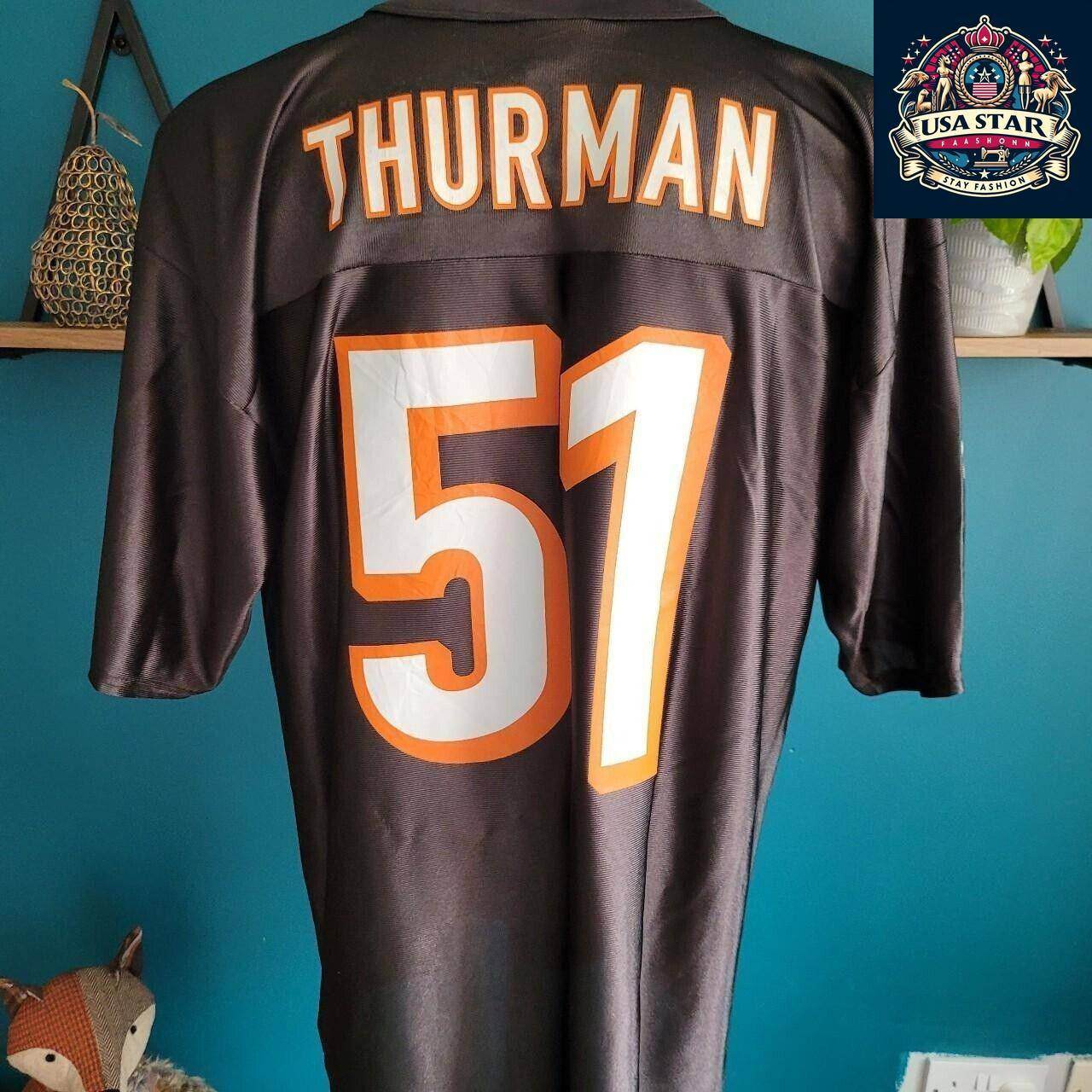 Cincinnati Bengals Jersey NFL Equipment 51 Odell Thurman Men’s Large Vintage Linebacker - USASTARFASHION
