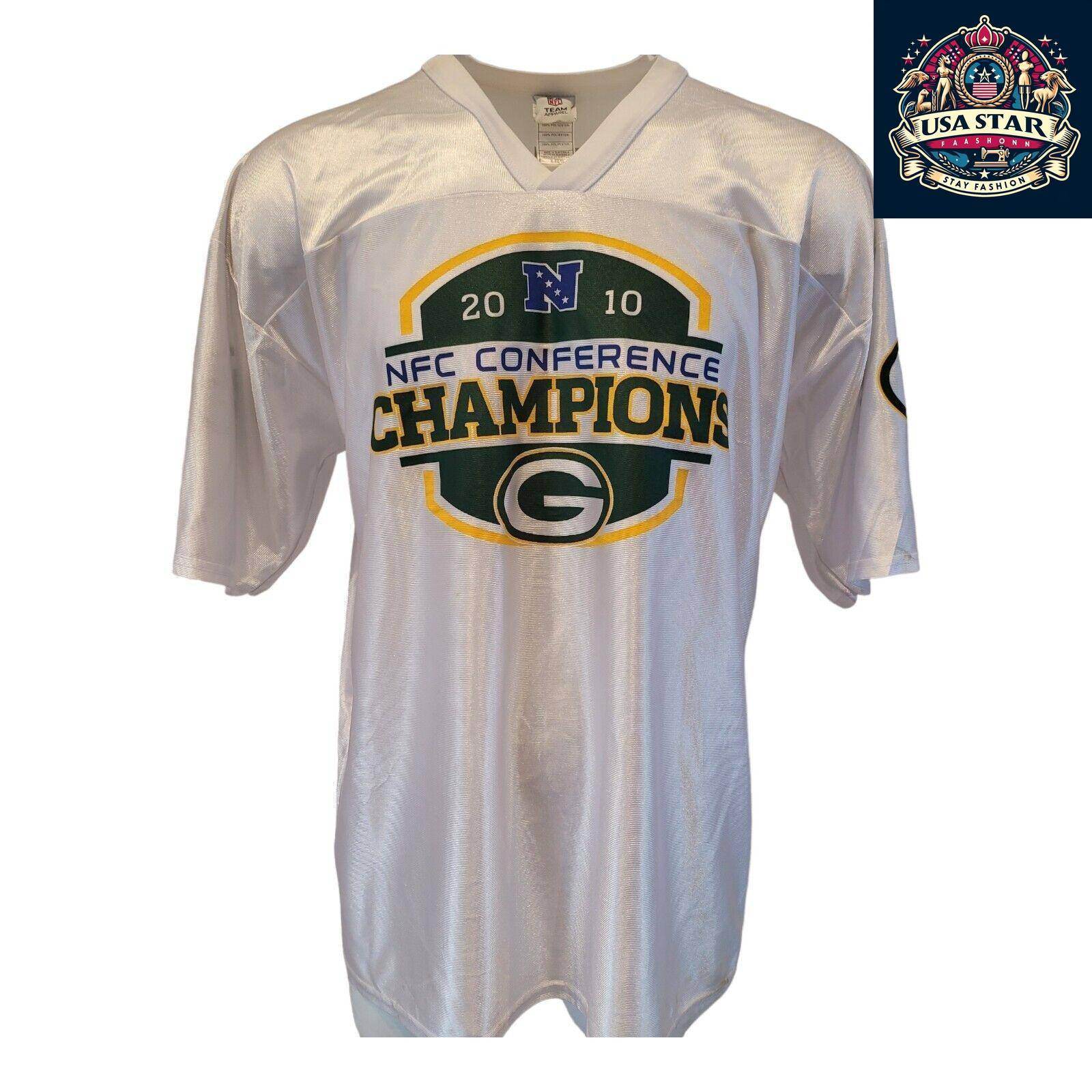 Clay Matthews 52 Green Bay Packers Jersey, Adult XL, Vintage Style, 2010 NFC North Champions - USASTARFASHION