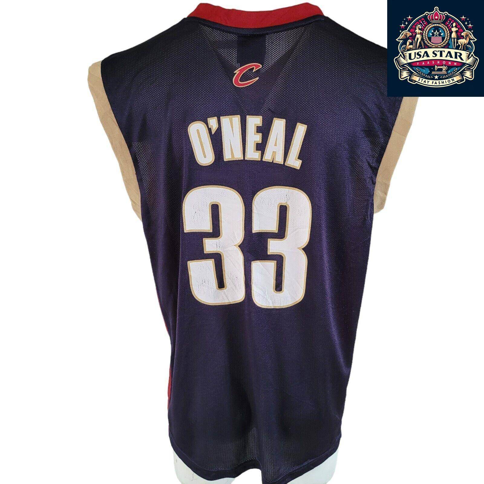Cleveland Cavaliers Jersey 33 O'Neal by Adidas - Authentic Size L Basketball Shirt - USASTARFASHION