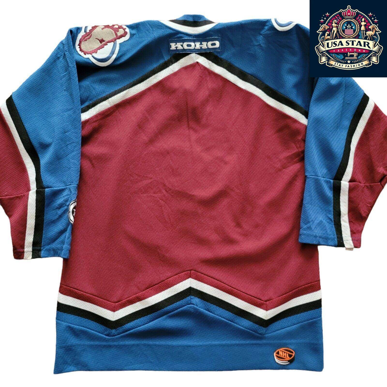 Colorado Avalanche Hockey Shirt - Vintage 90s Authentic Design for Youth L/XL - Made in Canada - USASTARFASHION
