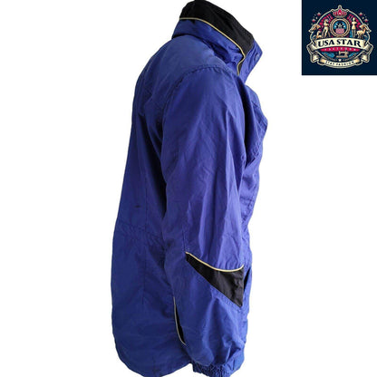 Columbia Blue Women's Jacket Size S - Durable Nylon Raincoat for Casual and Outdoor Use - USASTARFASHION
