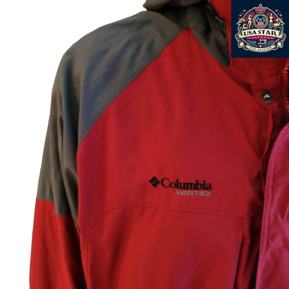 Columbia Vertex Core Jacket XL Burgundy Waterproof Mid - Length Parka for All Seasons - USASTARFASHION