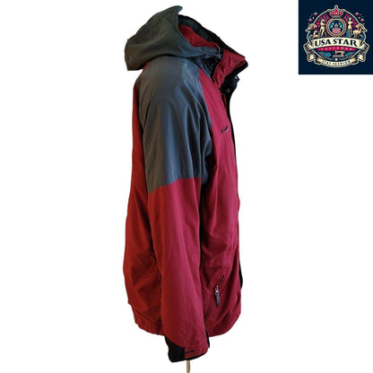 Columbia Vertex Core Jacket XL Burgundy Waterproof Mid - Length Parka for All Seasons - USASTARFASHION