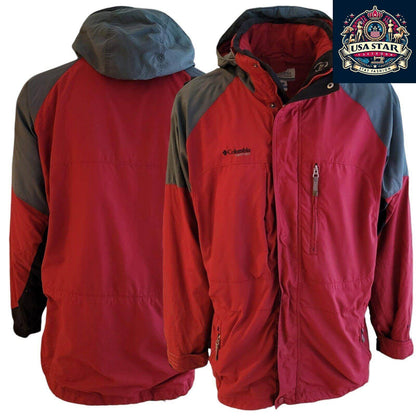 Columbia Vertex Core Jacket XL Burgundy Waterproof Mid - Length Parka for All Seasons - USASTARFASHION
