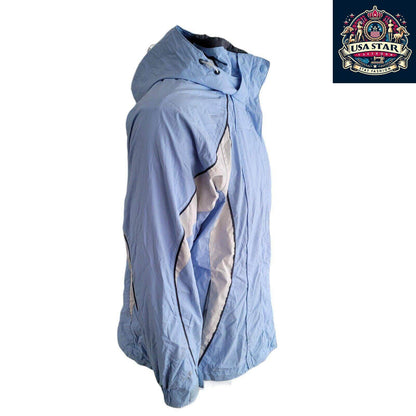 Columbia Waterproof Jacket For Women - Lightweight, Stylish, Sky Blue, Adjustable Hood, Versatile Outdoors - USASTARFASHION