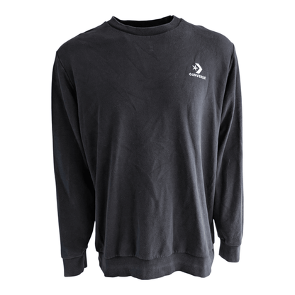 Converse Men’s Sweater XXL – Black Logo Pullover - USASTARFASHION