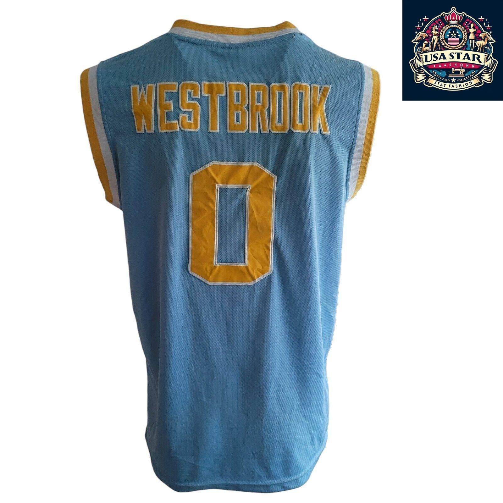 Custom UCLA Russell Westbrook 0 Basketball Jersey Mens Size M by Adidas - High - Quality Design - USASTARFASHION