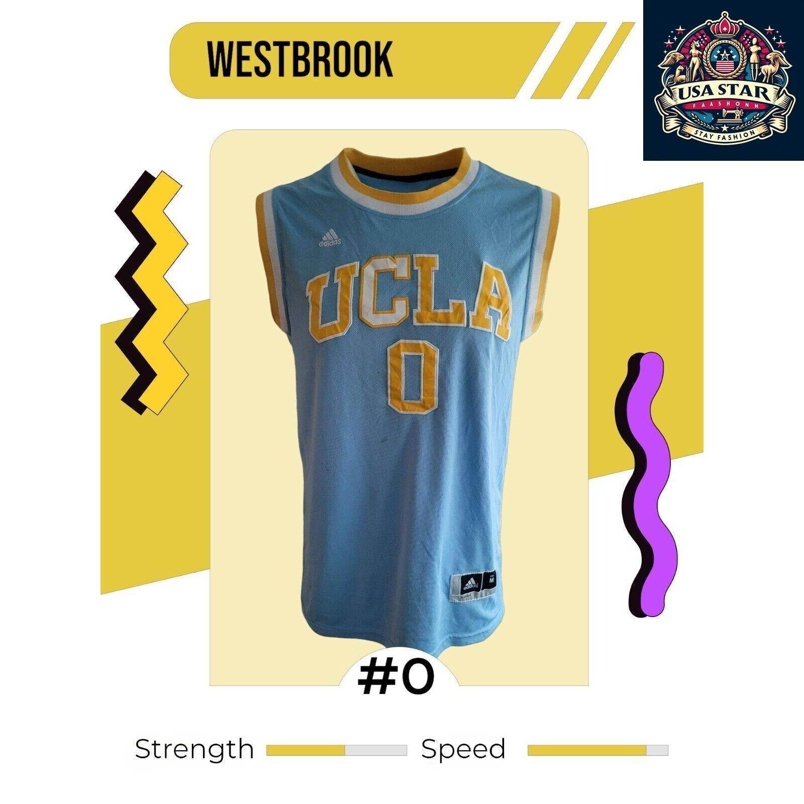 Custom UCLA Russell Westbrook 0 Basketball Jersey Mens Size M by Adidas - High - Quality Design - USASTARFASHION