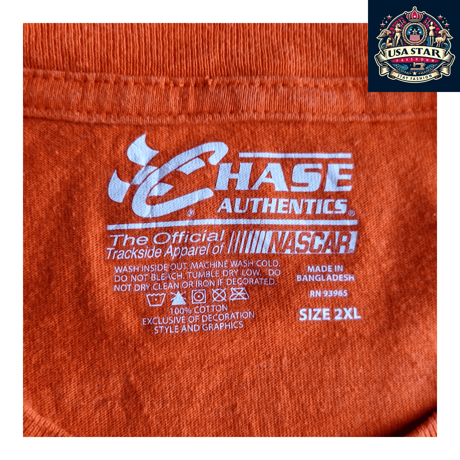 Dale Earnhardt Jr. 88 Vintage Racing T-Shirt 2XL Orange - Breathable Comfort by Chase Authentics - USASTARFASHION