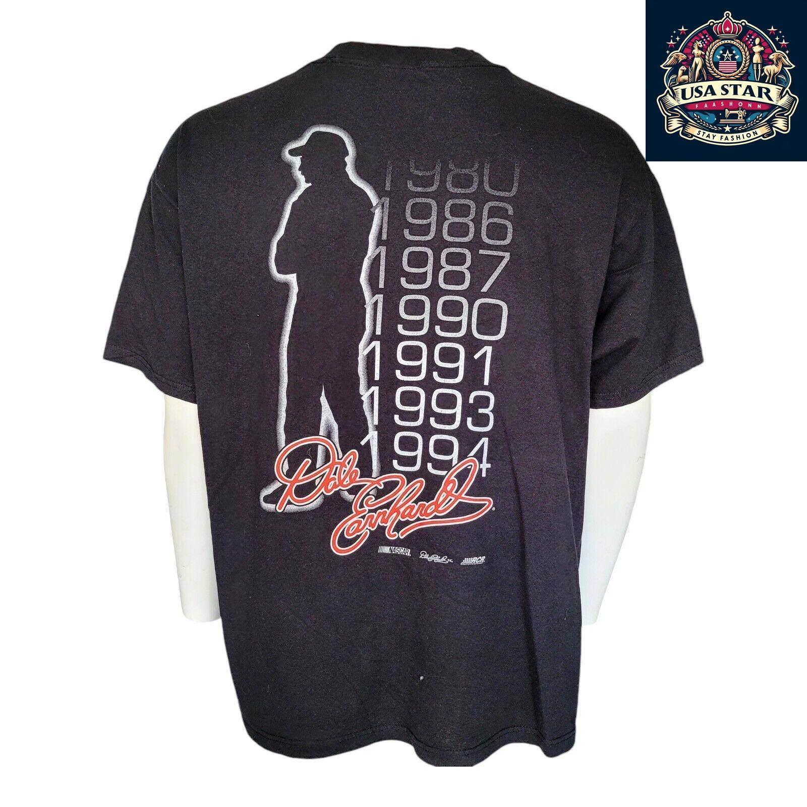Dale Earnhardt T-Shirt XL Black – Vintage 3 Graphic, Soft Cotton, Comfortable Fit for Fans - USASTARFASHION