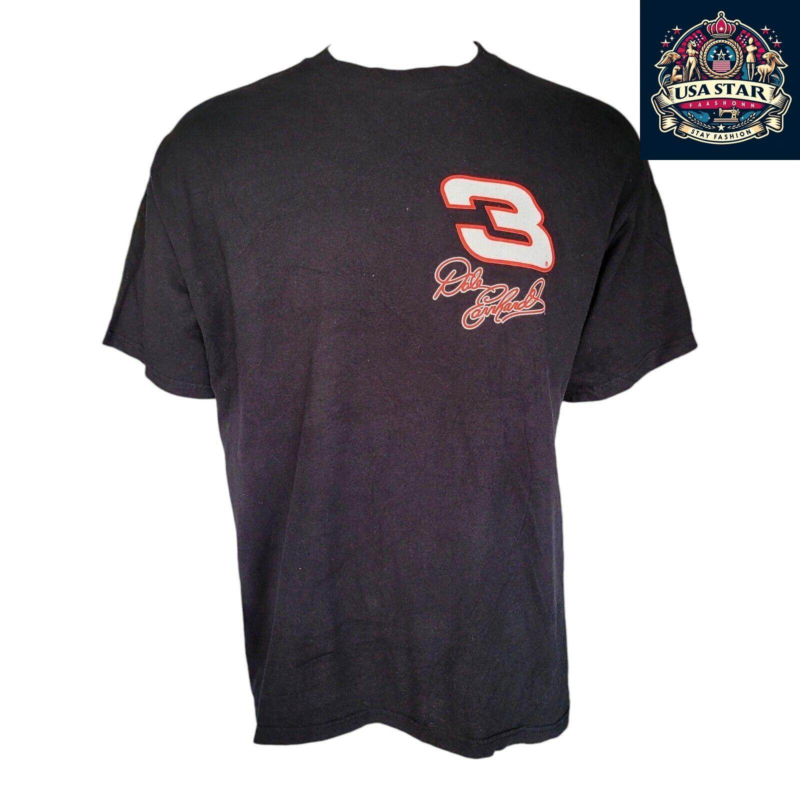 Dale Earnhardt T-Shirt XL Black – Vintage 3 Graphic, Soft Cotton, Comfortable Fit for Fans - USASTARFASHION