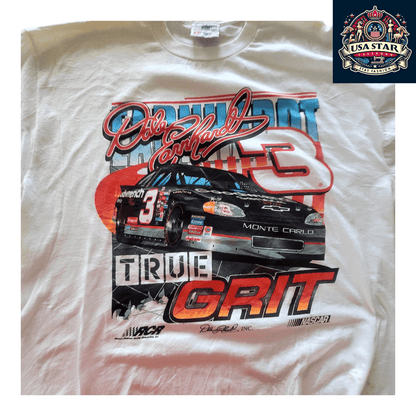 Dale Earnhardt T Shirt XL White Cotton True Grit NASCAR Competitors View Graphic Tee - USASTARFASHION