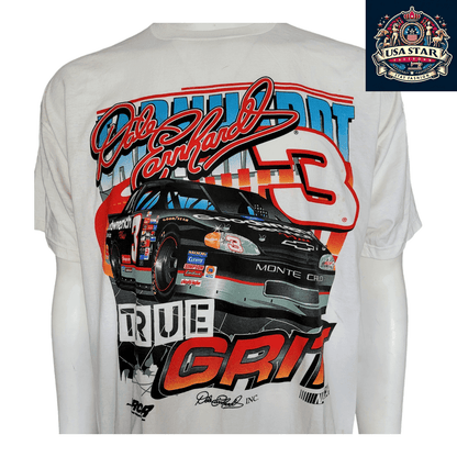 Dale Earnhardt T Shirt XL White Cotton True Grit NASCAR Competitors View Graphic Tee - USASTARFASHION