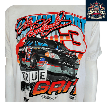 Dale Earnhardt T Shirt XL White Cotton True Grit NASCAR Competitors View Graphic Tee - USASTARFASHION