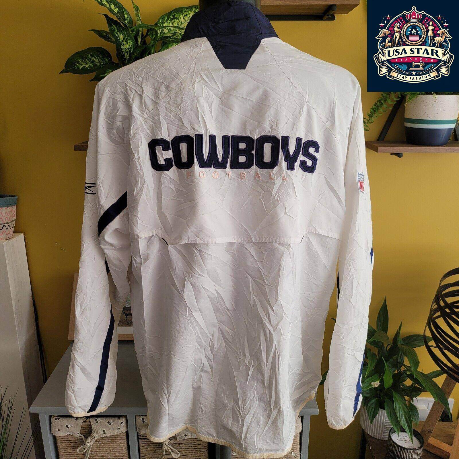Dallas Cowboys Jacket - NFL Reebok Football Jacket, Size L, Authentic Fan Merchandise, Stylish & Comfortable - USASTARFASHION