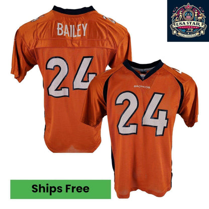 Denver Broncos Jersey Bailey 24 Youth XL Fits Adult Small - Comfortable, Durable Team Apparel - USASTARFASHION